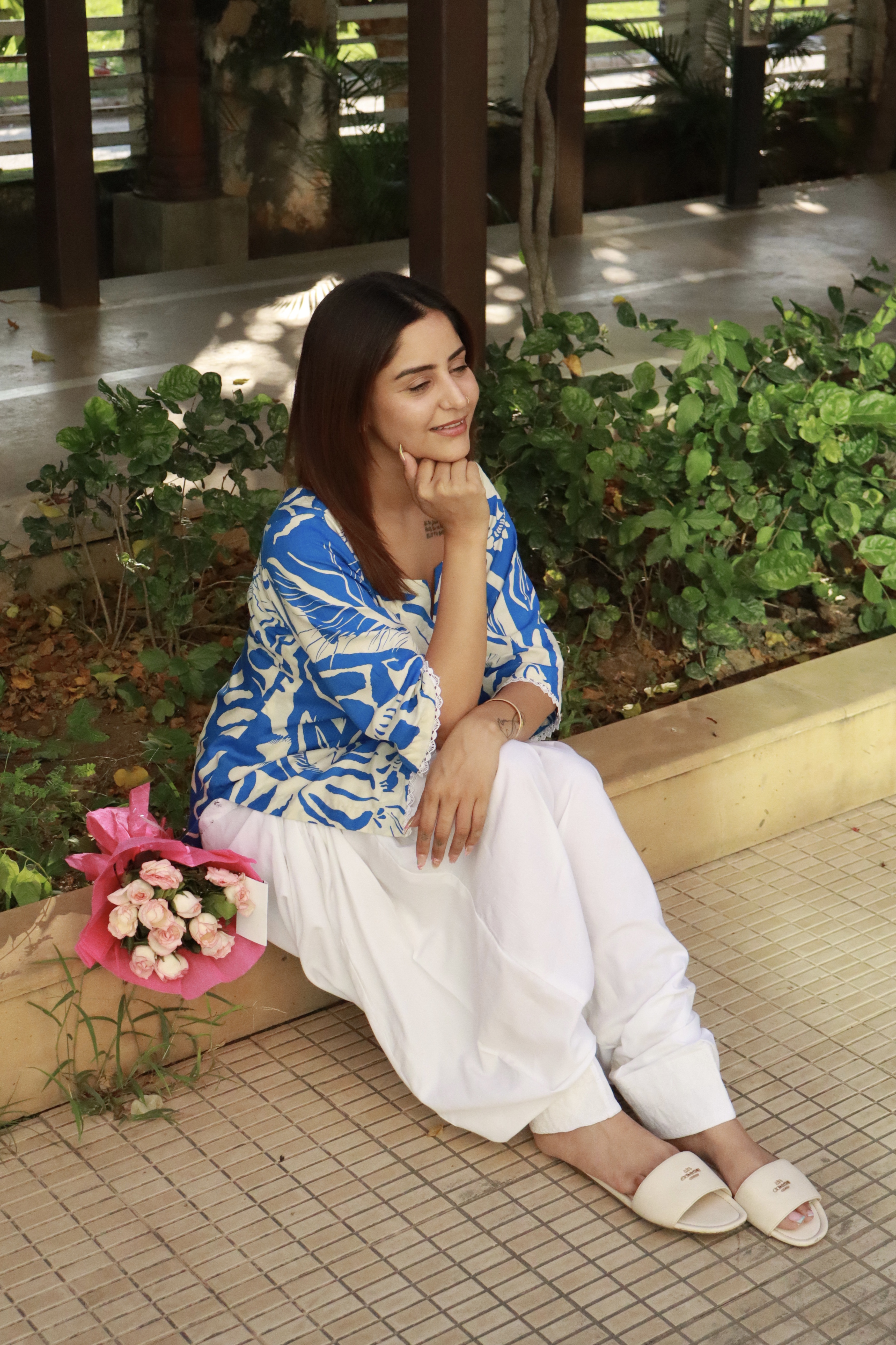 Blue Serenity Cotton Kurta Set